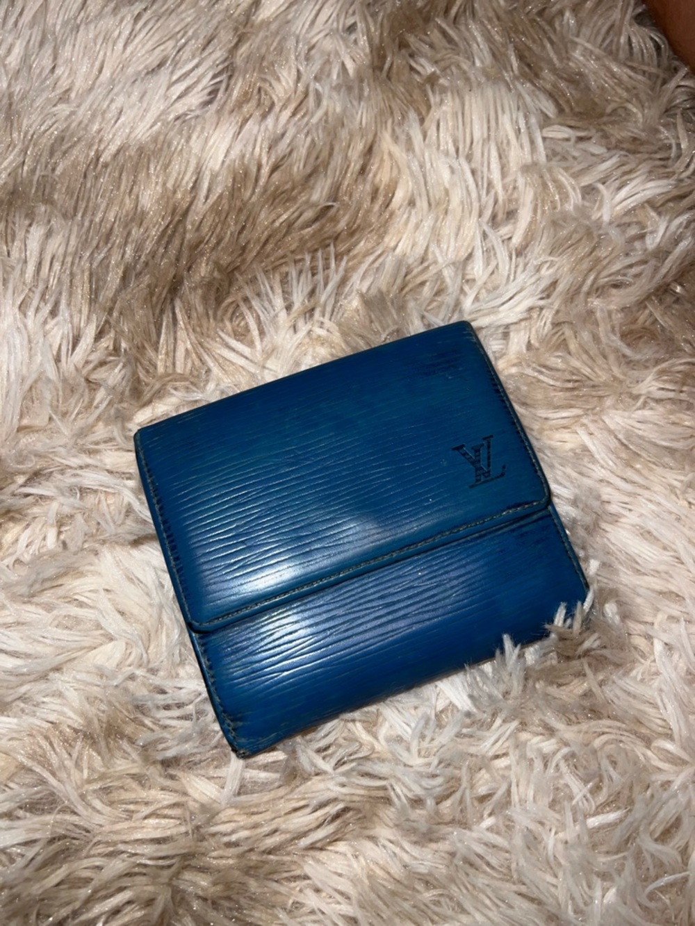 Louis Vuitton Navy Epi Leather Fold Wallet